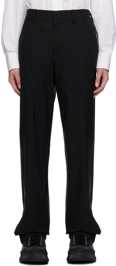 Helmut Lang Black Pleated Trousers In Black - 001