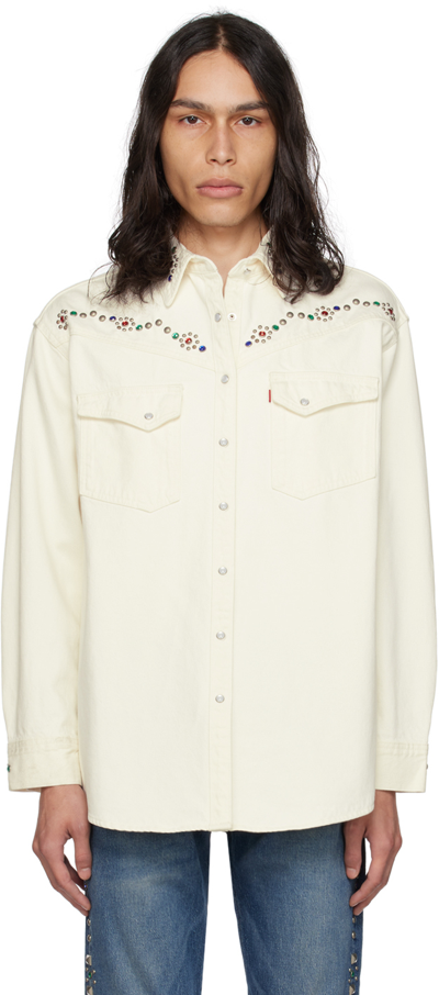 Anna Sui Ssense Exclusive White Denim Jacket