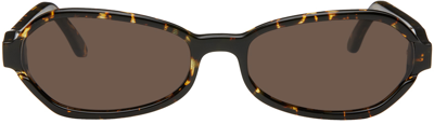 Our Legacy Tortoiseshell Drain Sunglasses In Charred Amber