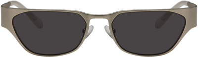 A Better Feeling Silver Echino Sunglasses In Matte Steel/black