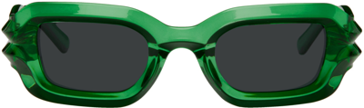 A Better Feeling Green Bolu Sunglasses In Translucent Emerald