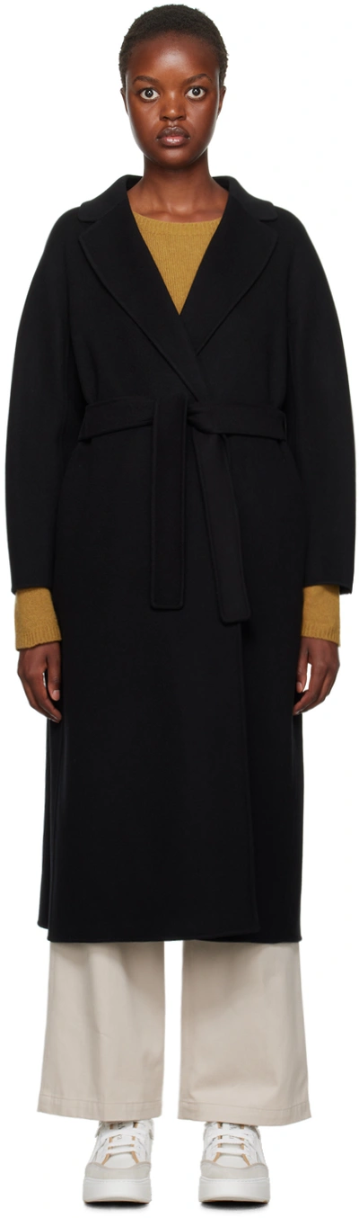 's Max Mara Black Esturia Coat In 013 Black