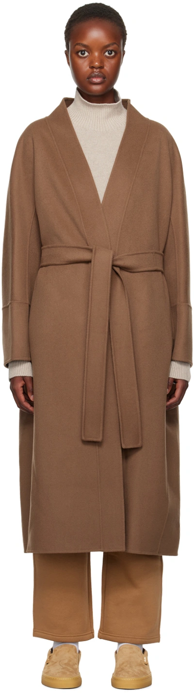 S Max Mara Brown Calla Coat In 095 Brown Bronze