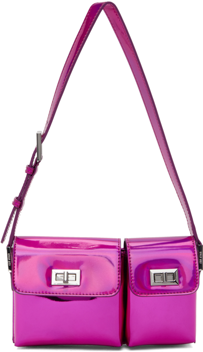 By Far Baby Billy Iridescent Lac Shoulder Bag In Pink