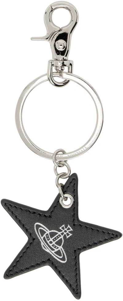 Vivienne Westwood Black Star Keychain In 223-l001s-n401la