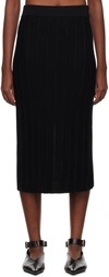 MAX MARA BLACK MELK MIDI SKIRT