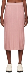 Max Mara Distressed Fabric Pleated Skirt In 003 Pink