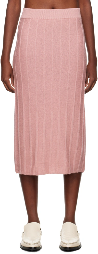 Max Mara Pink Melk Midi Skirt In 003 Pink
