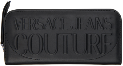 Versace Jeans Couture Black Embossed Wallet In E899 Black