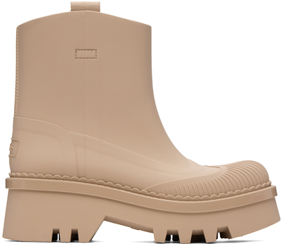 Chloé Chloe Woman Beige Rubber Raina Ankle Boots In New