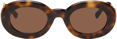 Jacquemus Tortoiseshell Le Raphia 'les Lunettes Pralu' Sunglasses In Brown