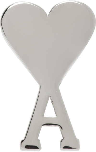 Ami Alexandre Mattiussi Silver Ami De Cœur Single Earring In Silver/900