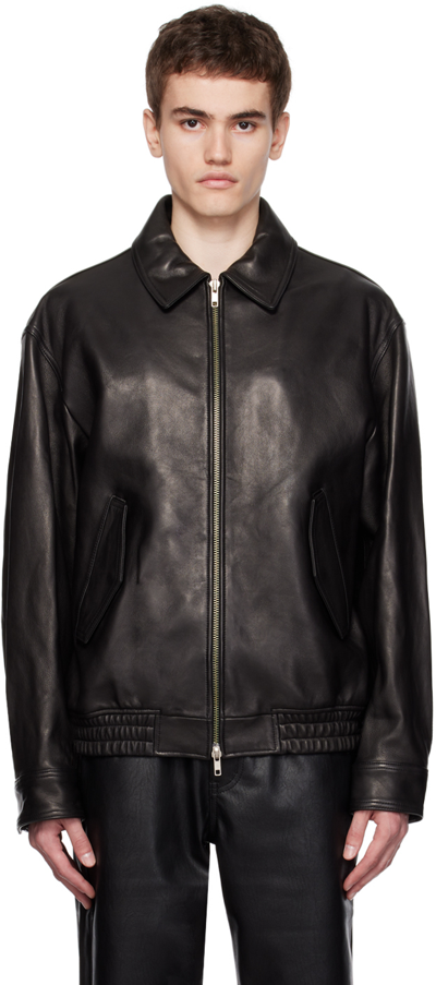 Dunst Black Zipped Leather Jacket
