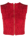 Patou Technical Fabric Crop Top In Red