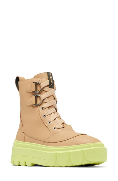 Sorel Caribou Leather Lace-up Boots In Beige