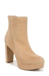 Naturalizer Flavio Platform Ankle Booties In Bamboo Tan Suede
