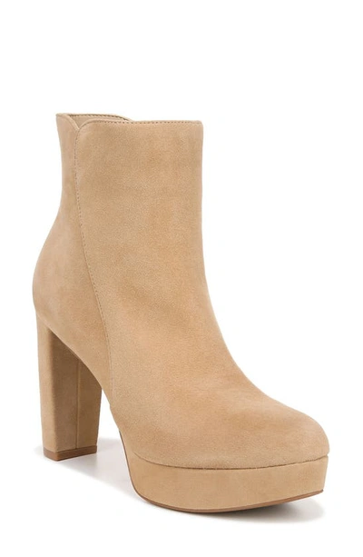 Naturalizer Flavio Platform Ankle Booties In Bamboo Tan Suede