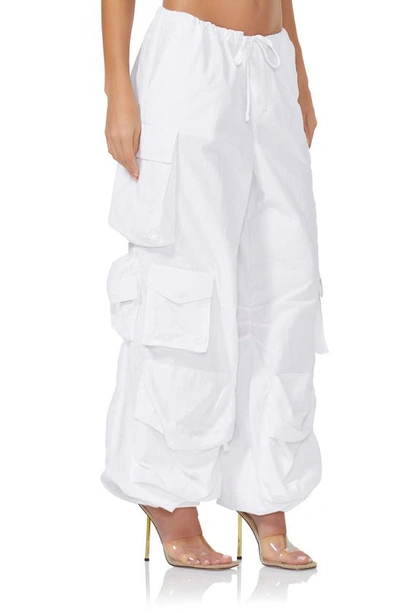 Afrm Etienne Parachute Cargo Trousers In Bright White