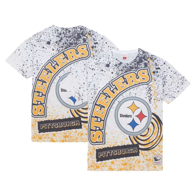 Mitchell & Ness White Pittsburgh Steelers Team Burst Sublimated T-shirt