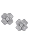 Lafonn Sterling Silver Simulated Diamond Flower Studs In White