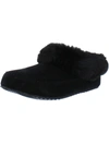 Sorel Coffee Run Womens Plush Faux Fur Slide On Scuff Slippers In Quarry