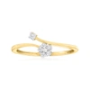 CANARIA FINE JEWELRY CANARIA DIAMOND FLOWER BYPASS RING IN 10KT YELLOW GOLD
