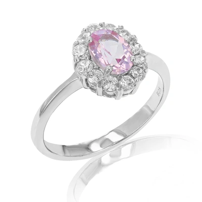 Vir Jewels 0.70 Cttw Pink Topaz Ring .925 Sterling Silver With Rhodium Plating Oval Shape
