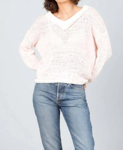 Brave + True Dodger Knit Sweater In Blush Pink In White