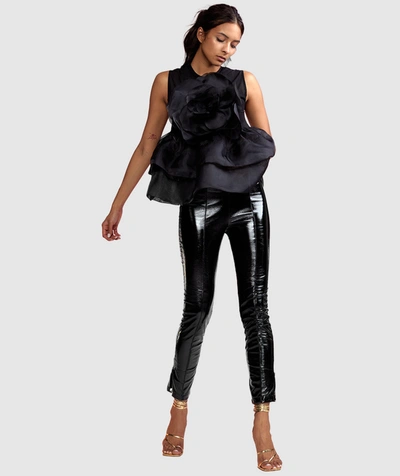 Cynthia Rowley Vegan Leather Pant In Black
