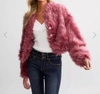 Free People All Night Cropped Jacket In Mesa Rose In Red