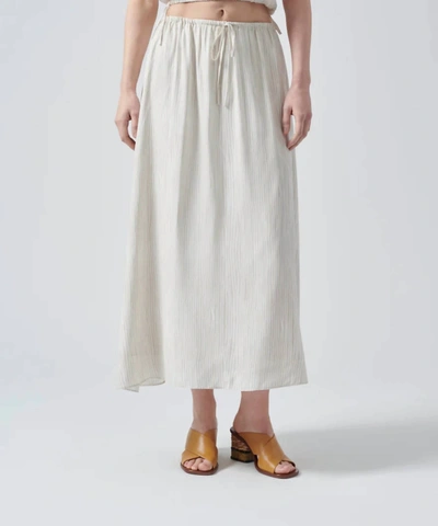 Atm Anthony Thomas Melillo Combo Silk Charmeuse Skirt In Beach Pebble In Beach Pebble Combo