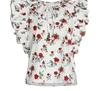 SEE BY CHLOÉ WOMEN'S DITA COTTON POPLIN FLORAL PRINT FLUTTER SLEEVE BLOUSE IN MULTI