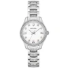 Bulova Crystal Womens Crystal Accent Silver Tone Stainless Steel Bracelet Watch 96l311 In Silver