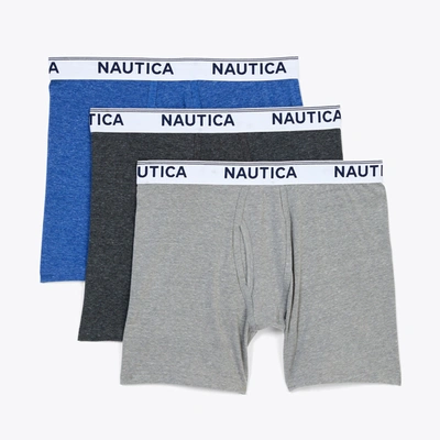 Nautica Mens Stretch Performance Boxer Briefs, 3-pack In Multi
