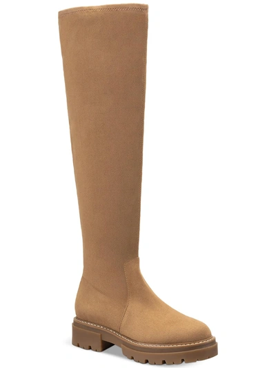 Sun + Stone Jacksonn Womens Faux Suede Lug Sole Over-the-knee Boots In Brown