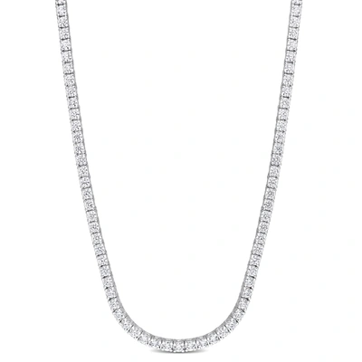 Mimi & Max 13 4/5ct Tgw White Cubic Zirconia Tennis Necklace W/ Sterling Silver Clasp - 15+3 In