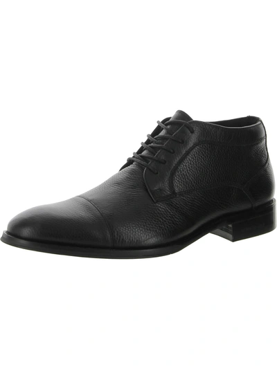 Kenneth Cole New York Tully Mens Leather Comfort Ankle Boots In Black