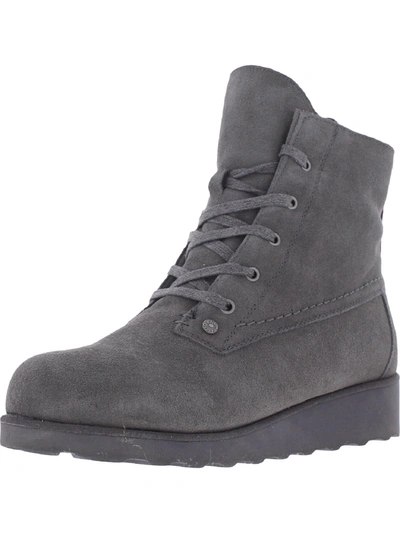 Bearpaw Krista Womens Padded Insole Wedge Ankle Boots In Grey