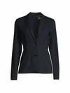 Majestic Soft Touch Two Button Blazer In Marine In Black