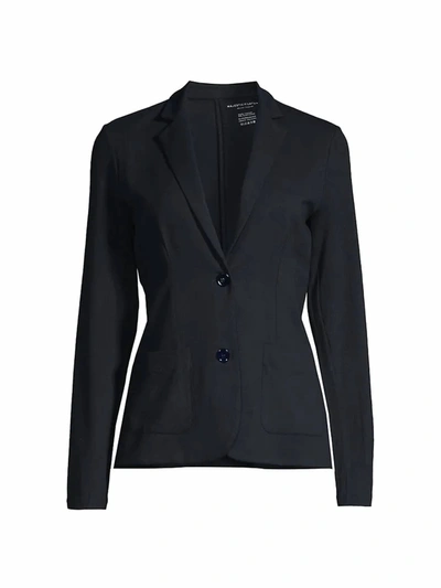 Majestic Soft Touch Two Button Blazer In Marine In Black