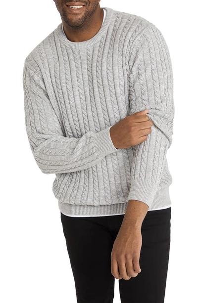 Johnny Bigg Cable Stitch Jumper In Grey Marle
