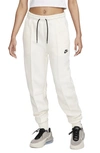 Nike Women's  Sportswear Tech Fleece Mid-rise Jogger Pants In Pale Ivory/black