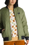 Vans Pickett Quilted Bomber Jacket In Loden Green