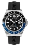 Philipp Plein Gmt-i Challenger Silicone Watch In Stainless Steel