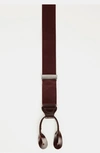 Trafalgar Hudson Nylon Button End Suspenders In Burgundy