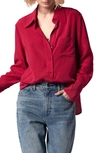 Equipment Quinne Silk Button-up Shirt In Persian Red