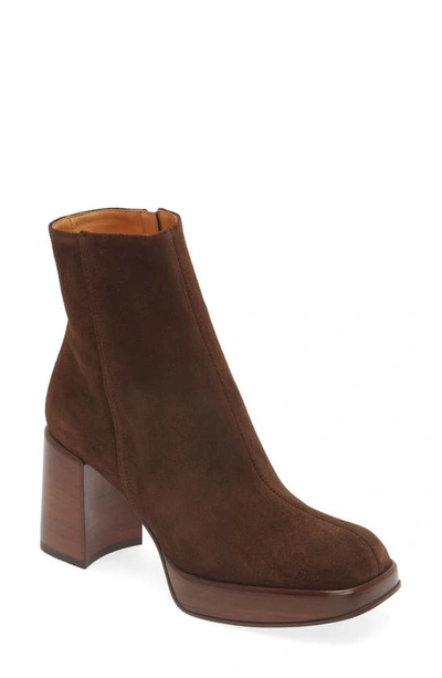 Tod's Platform Block Heel Booties In Dark Brown