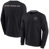 FANATICS SIGNATURE UNISEX FANATICS SIGNATURE BLACK INTER MIAMI CF SUPER SOFT PULLOVER CREW SWEATSHIRT