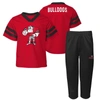 Outerstuff Toddler Boys And Girls Red Georgia Bulldogs Two-piece Red Zone Jersey And Pants Set In Red