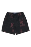 Shop Psycho Bunny Kids' Harvey Swim Trunks In Black